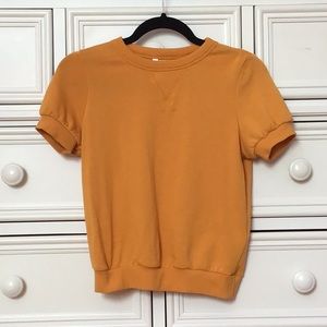Yellow Short Sleeve Sweatshirt